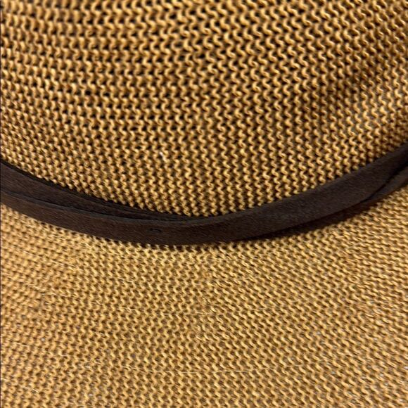 WYETH Brown Part Paper Panama Style Hat One Size - Picture 5 of 9